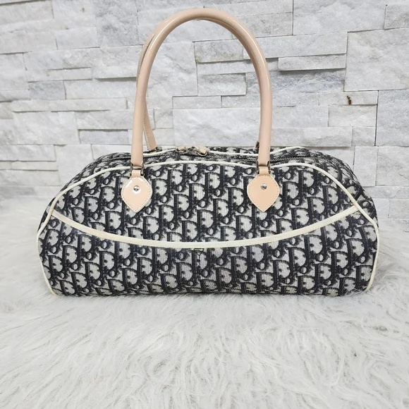 Auth Christian Dior Boston Bowling bag Diorissimo Girly Chic#1 Trotter Bag - Picture 6 of 13